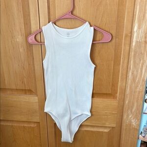White Ribbed women’s bodysuit